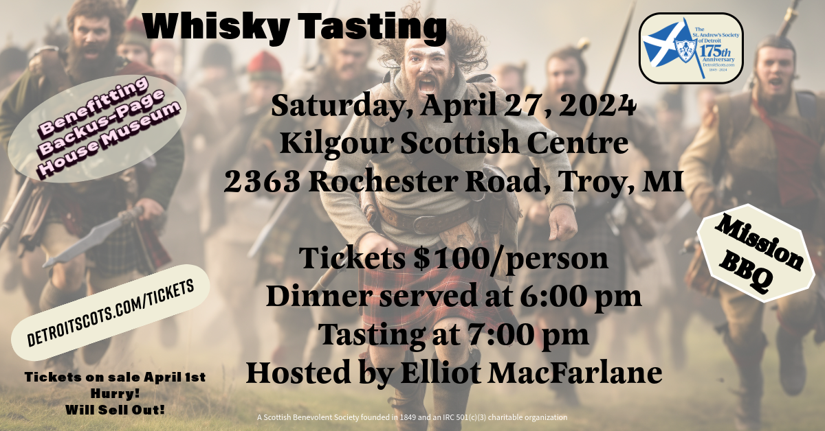 April 27 2024 Whisky Tasting